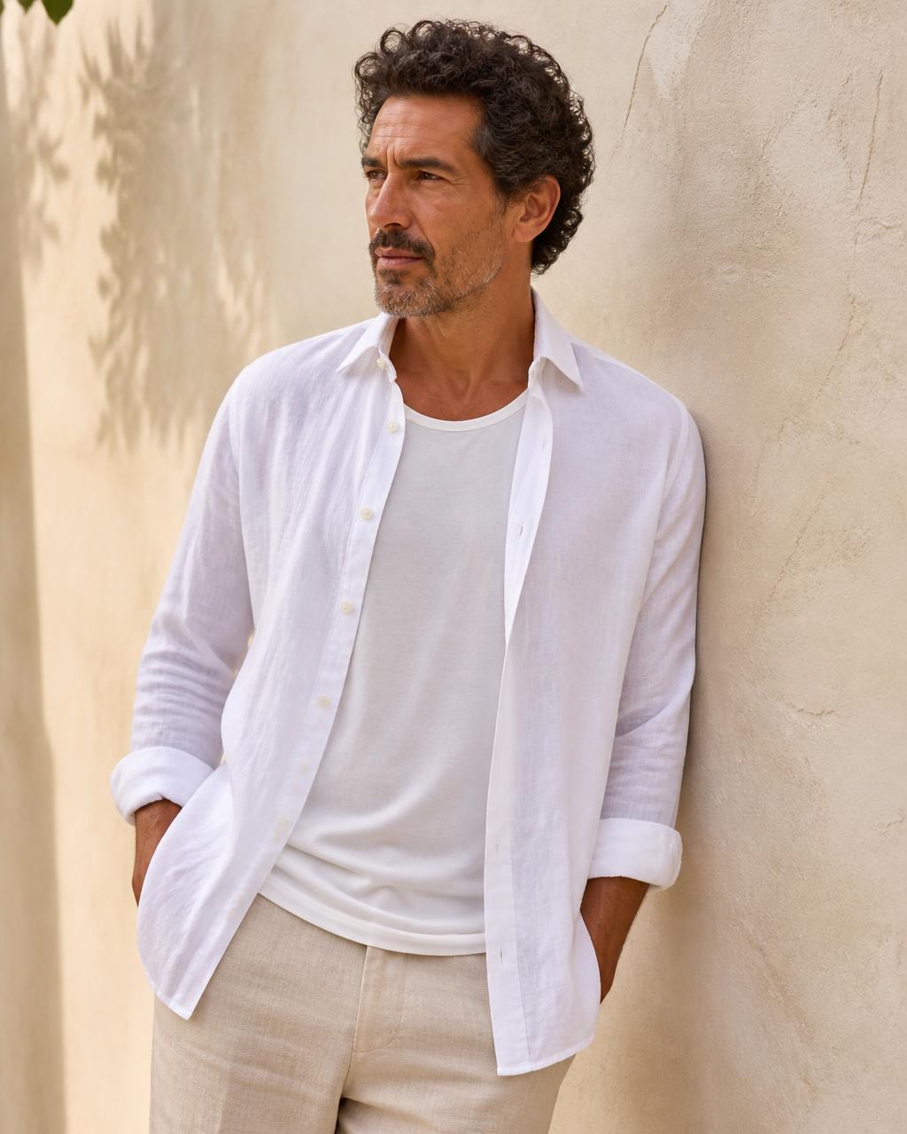 Linen Summer Shirt in White